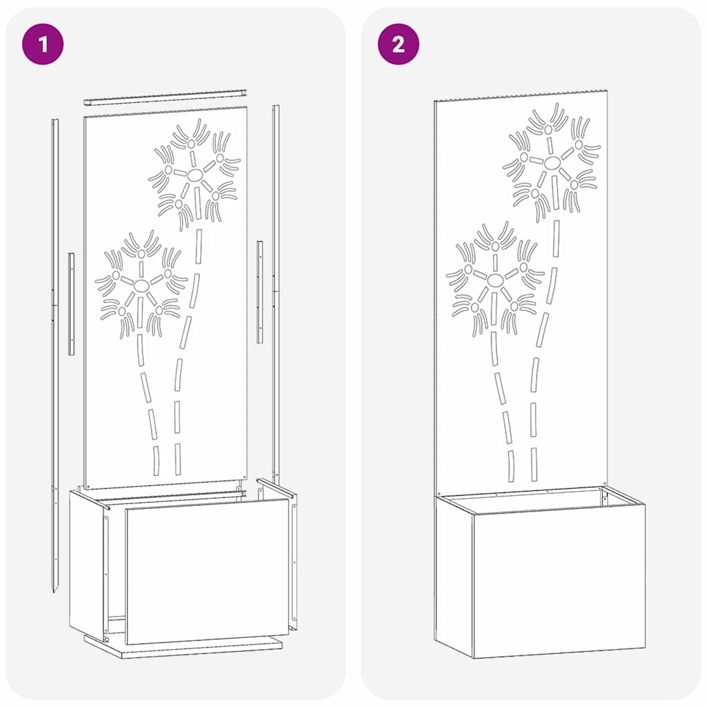 Tuin Privacy Screen Roestig 50 x 32 x 150 cm Cortenstaal is nu te koop bij PeponiXL, paradijselijk wonen!