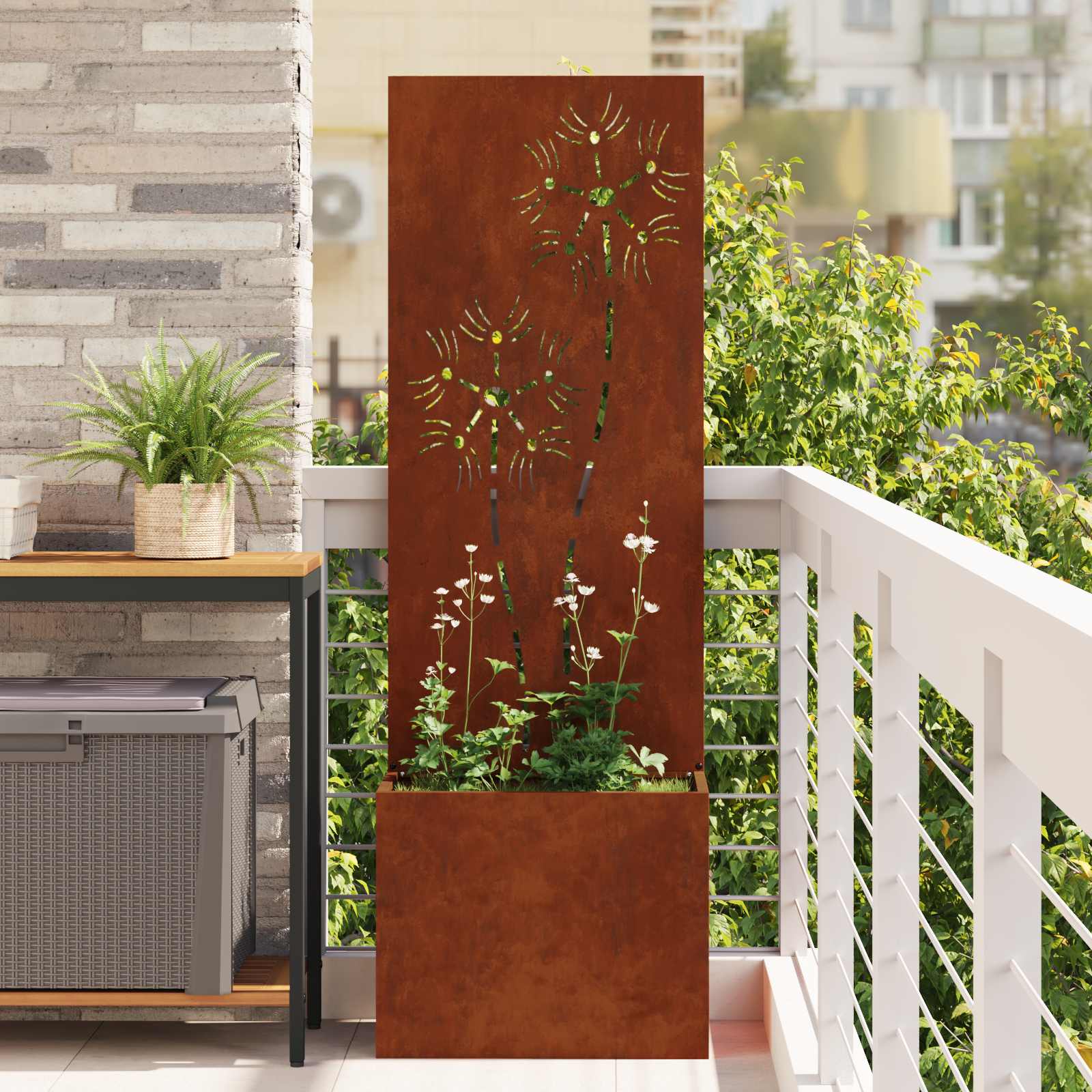 Tuin Privacy Screen Roestig 50 x 32 x 150 cm Cortenstaal is nu te koop bij PeponiXL, paradijselijk wonen!