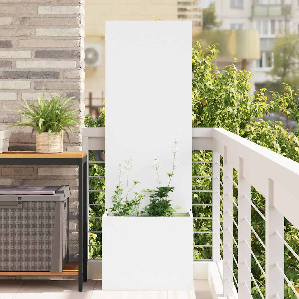 Tuin Privacy Screen Wit 50 x 32 x 150 cm Koudgewalst staal is nu te koop bij PeponiXL, paradijselijk wonen!