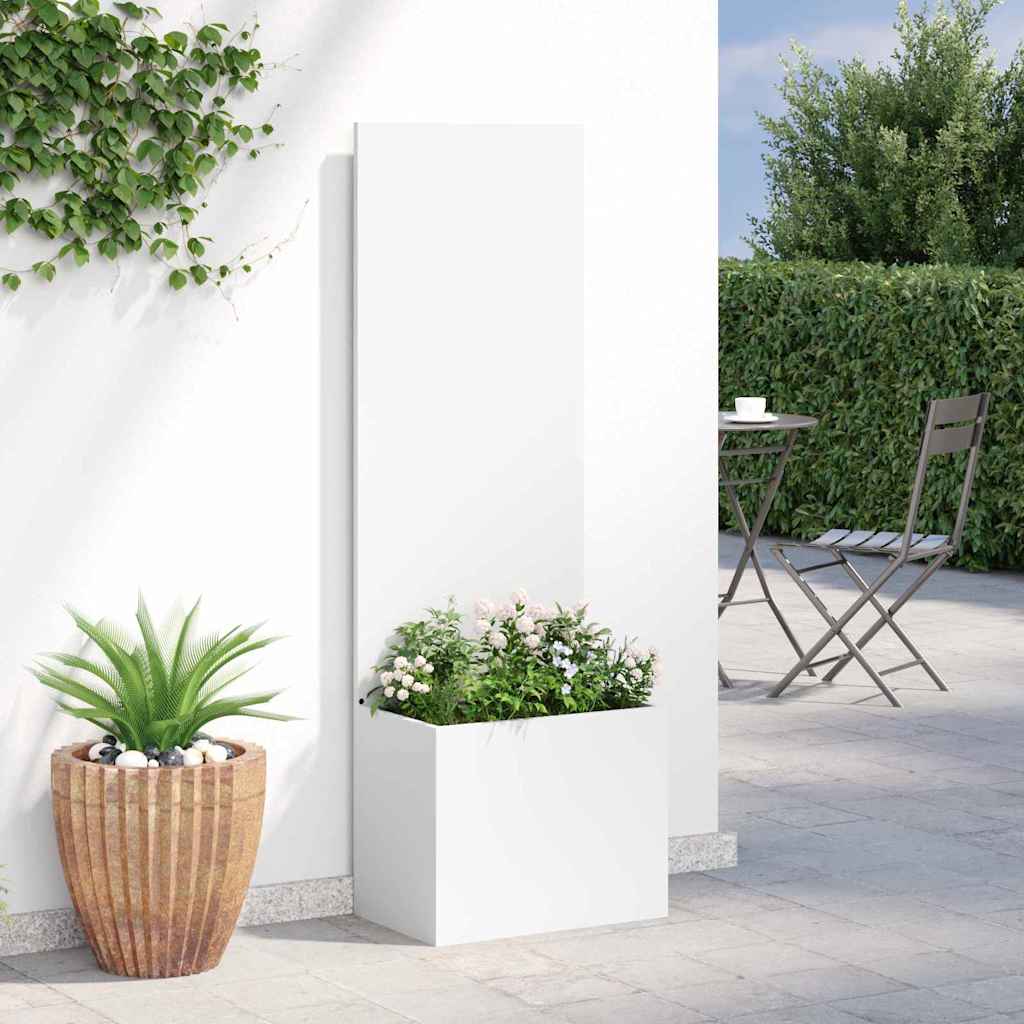 Tuin Privacy Screen Wit 50 x 32 x 150 cm Koudgewalst staal is nu te koop bij PeponiXL, paradijselijk wonen!