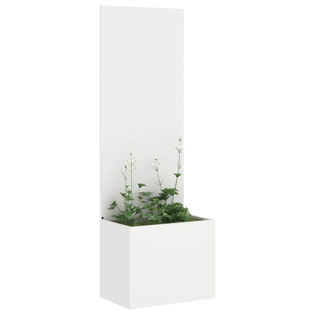 Tuin Privacy Screen Wit 50 x 32 x 150 cm Koudgewalst staal is nu te koop bij PeponiXL, paradijselijk wonen!