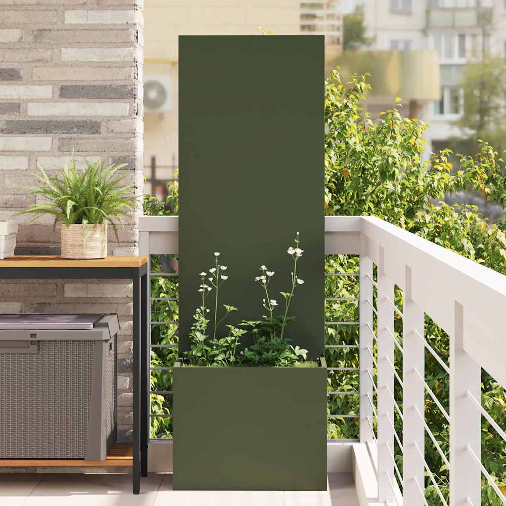 Tuin Privacy Screen Olijfgroen 50 x 150 cm Koudgewalst staal is nu te koop bij PeponiXL, paradijselijk wonen!