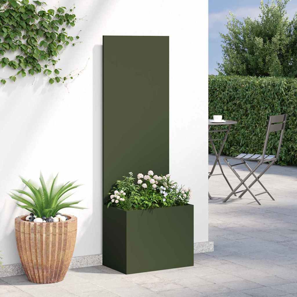 Tuin Privacy Screen Olijfgroen 50 x 150 cm Koudgewalst staal is nu te koop bij PeponiXL, paradijselijk wonen!