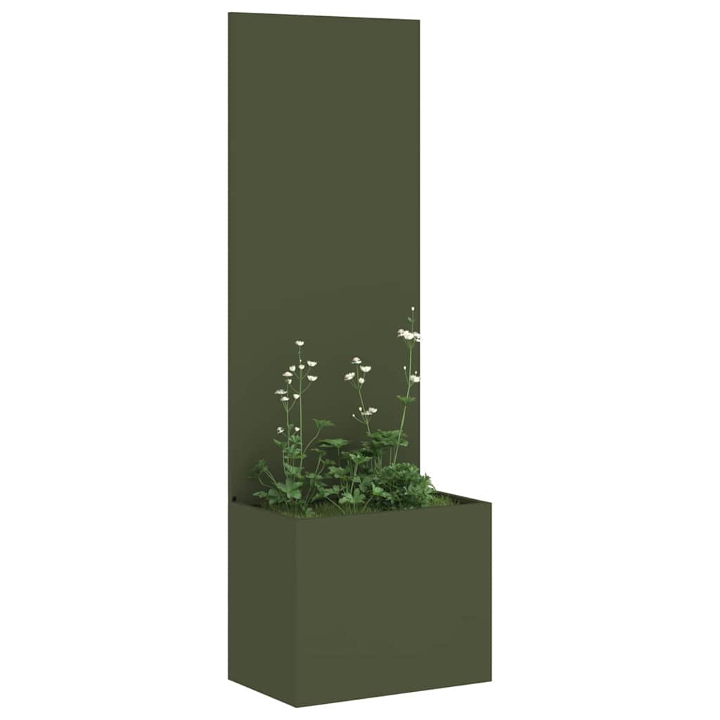Tuin Privacy Screen Olijfgroen 50 x 150 cm Koudgewalst staal is nu te koop bij PeponiXL, paradijselijk wonen!