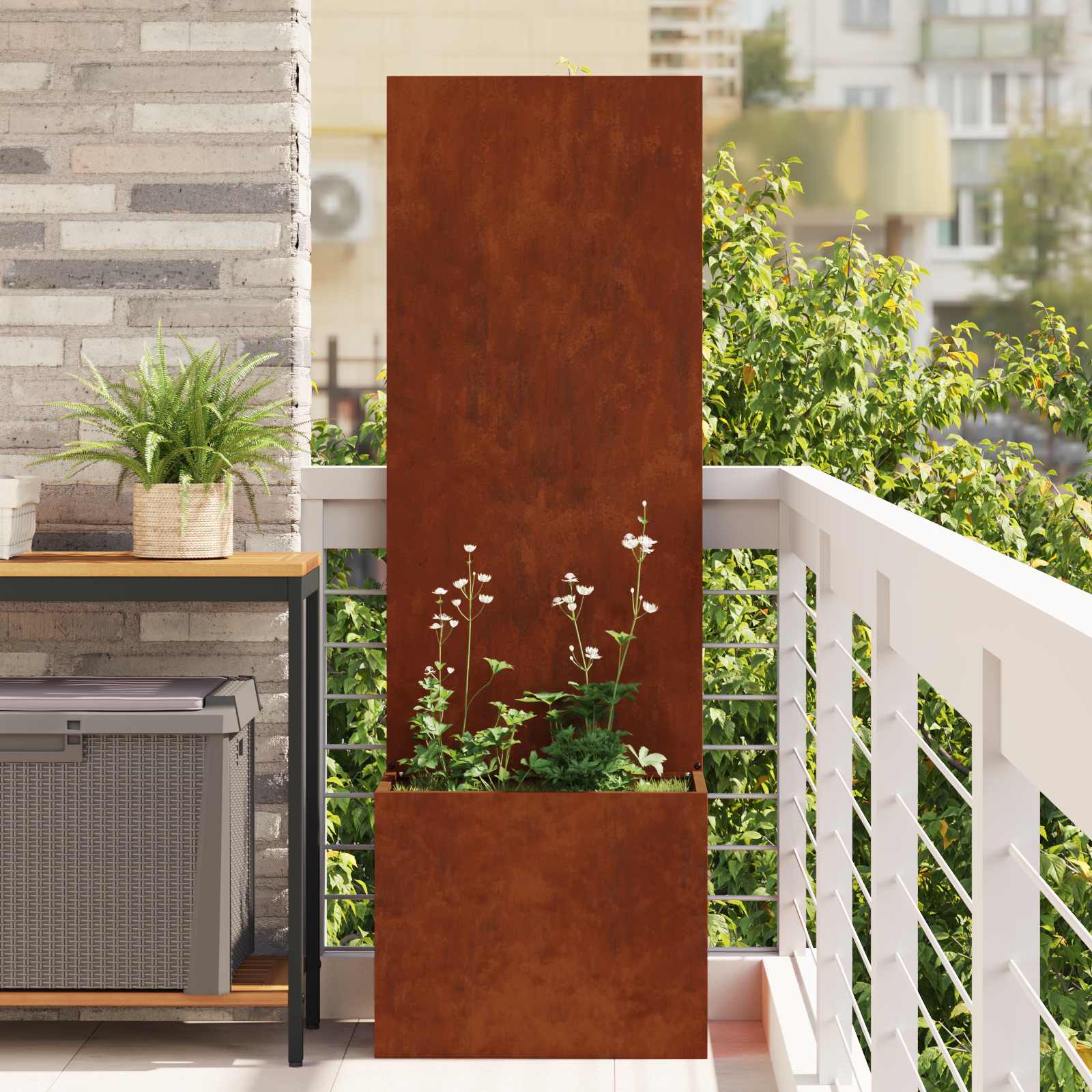 Tuin Privacy Screen Roestig 50 x 32 x 150 cm Cortenstaal is nu te koop bij PeponiXL, paradijselijk wonen!