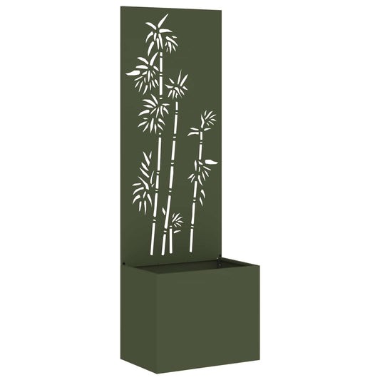 Tuin Privacy Screen Olijfgroen 50 x 150 cm Koudgewalst staal is nu te koop bij PeponiXL, paradijselijk wonen!