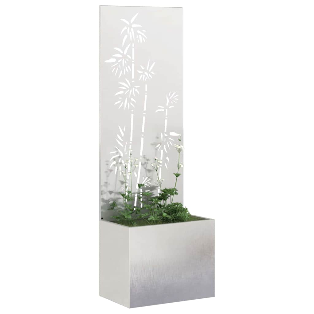 Tuin Privacy Screen Bloemen Zilver 50 x 140 cm Roestvrij staal is nu te koop bij PeponiXL, paradijselijk wonen!