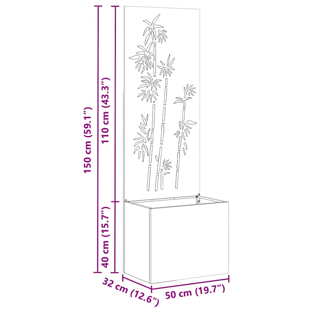 Tuin Privacy Screen Bloemen Zilver 50 x 140 cm Roestvrij staal is nu te koop bij PeponiXL, paradijselijk wonen!