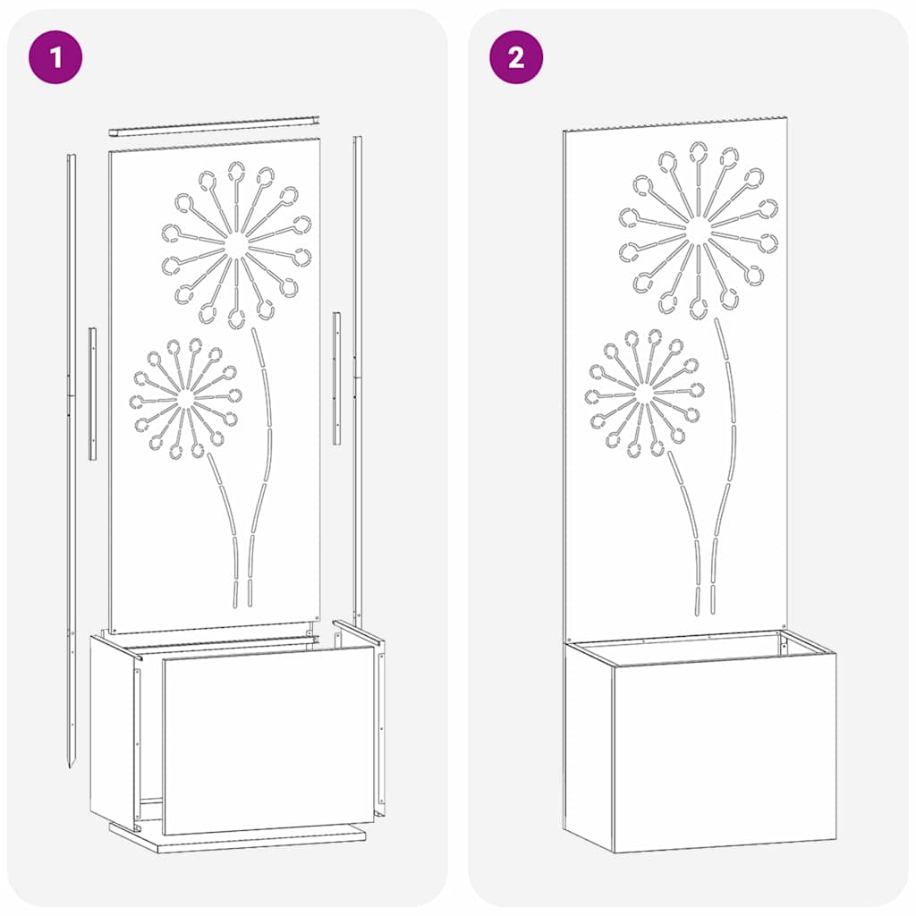 Tuin Privacy Screen Zwart 50 x 150 cm Koudgewalst staal is nu te koop bij PeponiXL, paradijselijk wonen!