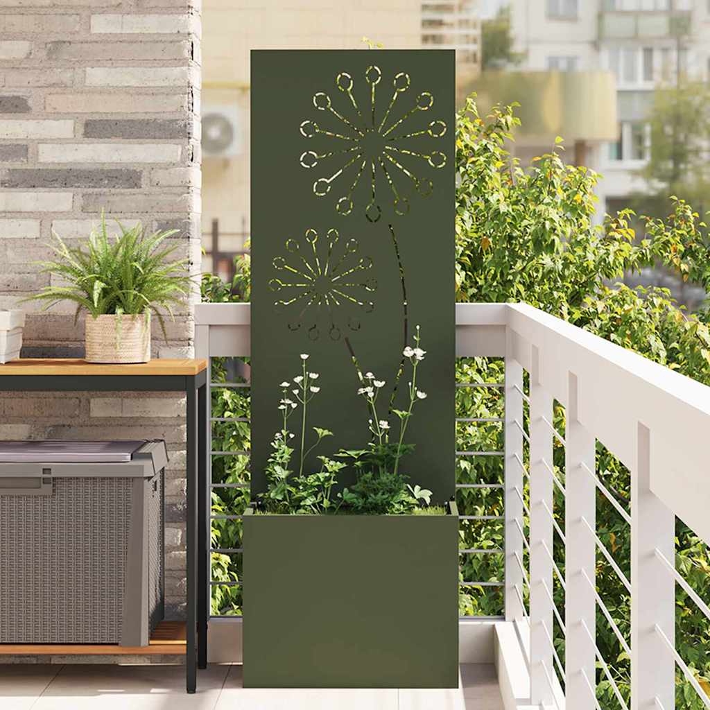 Tuin Privacy Screen Olijfgroen 50 x 150 cm Koudgewalst staal is nu te koop bij PeponiXL, paradijselijk wonen!