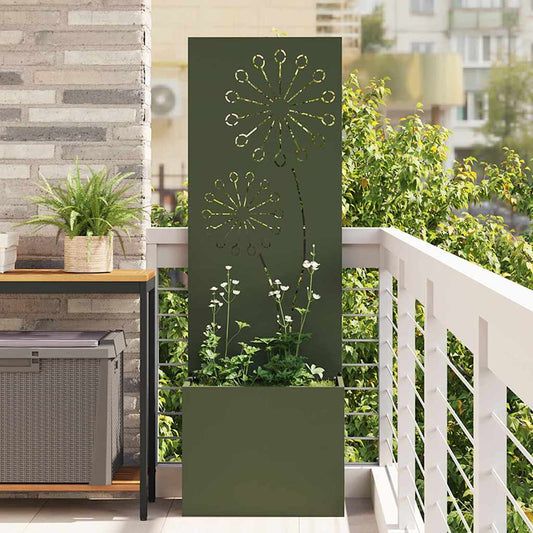 Tuin Privacy Screen Olijfgroen 50 x 150 cm Koudgewalst staal is nu te koop bij PeponiXL, paradijselijk wonen!