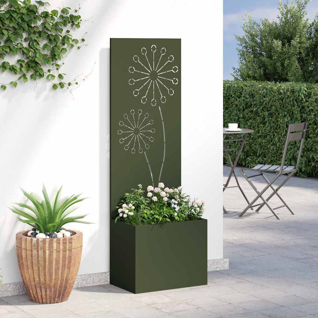 Tuin Privacy Screen Olijfgroen 50 x 150 cm Koudgewalst staal is nu te koop bij PeponiXL, paradijselijk wonen!