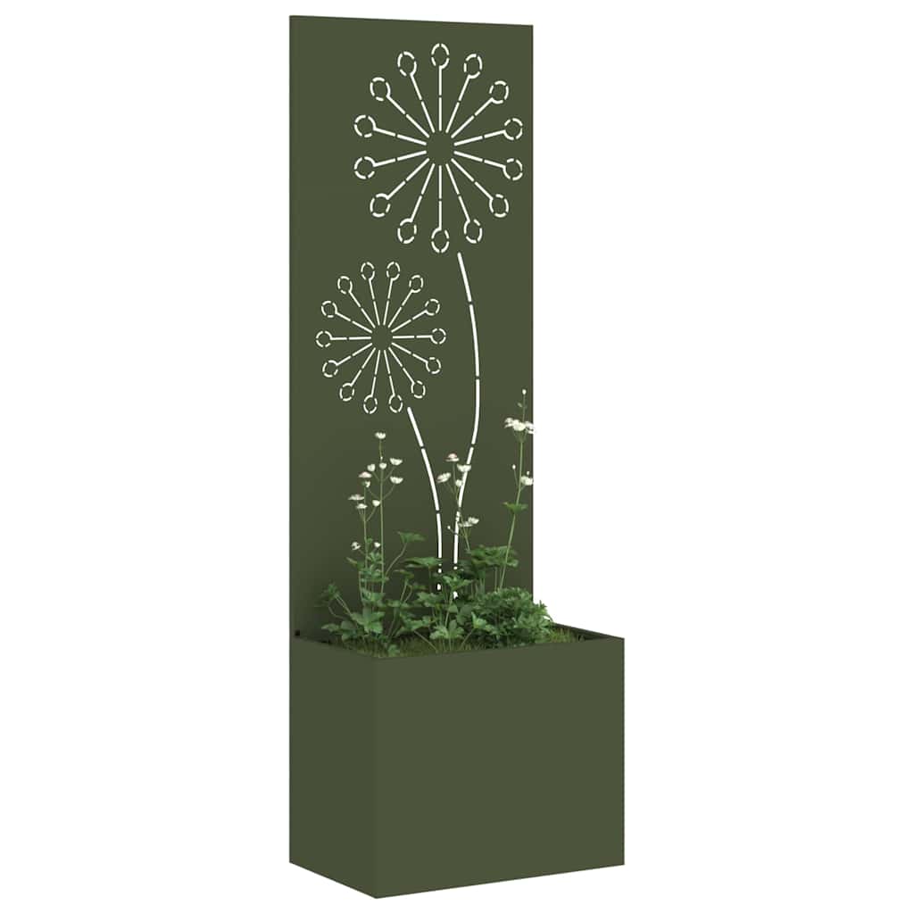 Tuin Privacy Screen Olijfgroen 50 x 150 cm Koudgewalst staal is nu te koop bij PeponiXL, paradijselijk wonen!