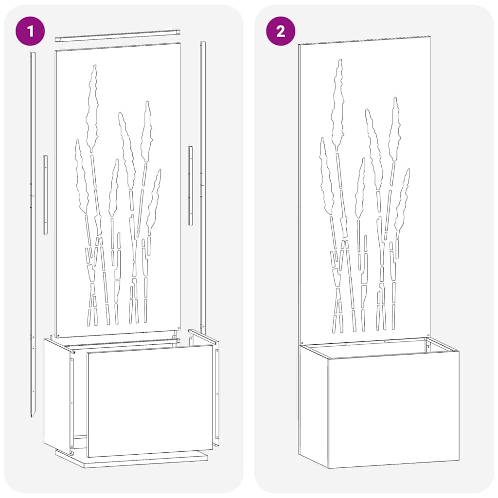 Tuin Privacy Screen Zwart 50 x 150 cm Koudgewalst staal is nu te koop bij PeponiXL, paradijselijk wonen!