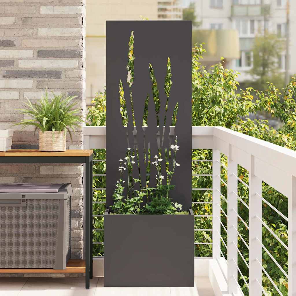 Tuin Privacy Screen Zwart 50 x 150 cm Koudgewalst staal is nu te koop bij PeponiXL, paradijselijk wonen!
