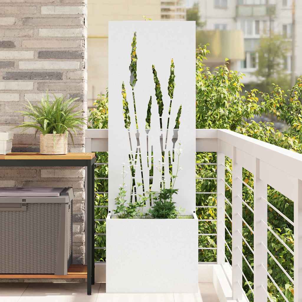Tuin Privacy Screen Fretwerk Wit 50 x 150 cm Koudgewalst staal is nu te koop bij PeponiXL, paradijselijk wonen!