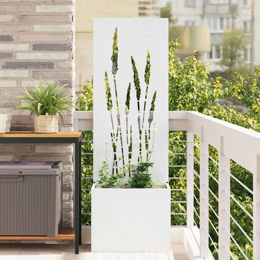 Tuin Privacy Screen Fretwerk Wit 50 x 150 cm Koudgewalst staal is nu te koop bij PeponiXL, paradijselijk wonen!