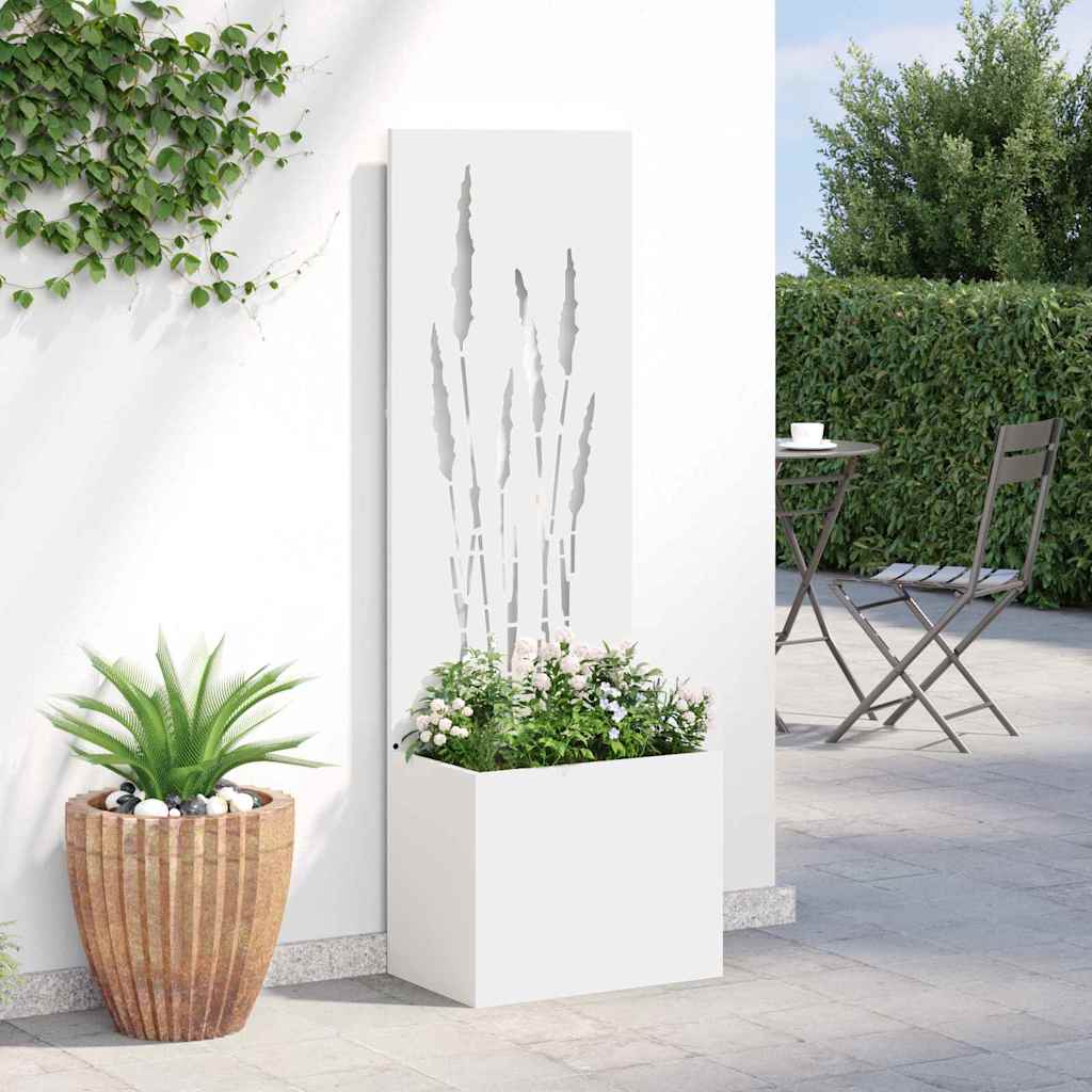 Tuin Privacy Screen Fretwerk Wit 50 x 150 cm Koudgewalst staal is nu te koop bij PeponiXL, paradijselijk wonen!