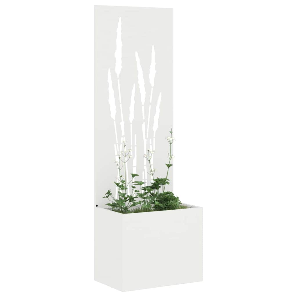 Tuin Privacy Screen Fretwerk Wit 50 x 150 cm Koudgewalst staal is nu te koop bij PeponiXL, paradijselijk wonen!