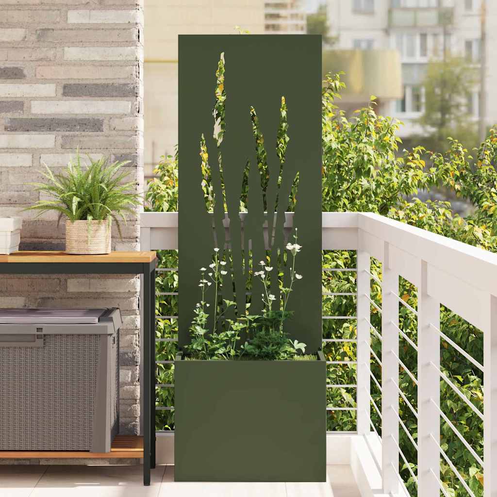 Tuin Privacy Screen Olijfgroen 50 x 150 cm Koudgewalst staal is nu te koop bij PeponiXL, paradijselijk wonen!