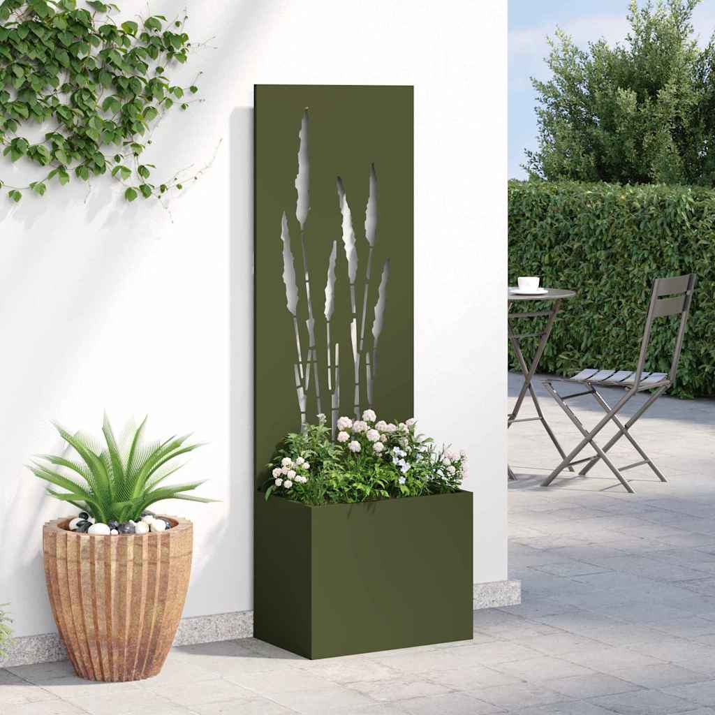 Tuin Privacy Screen Olijfgroen 50 x 150 cm Koudgewalst staal is nu te koop bij PeponiXL, paradijselijk wonen!