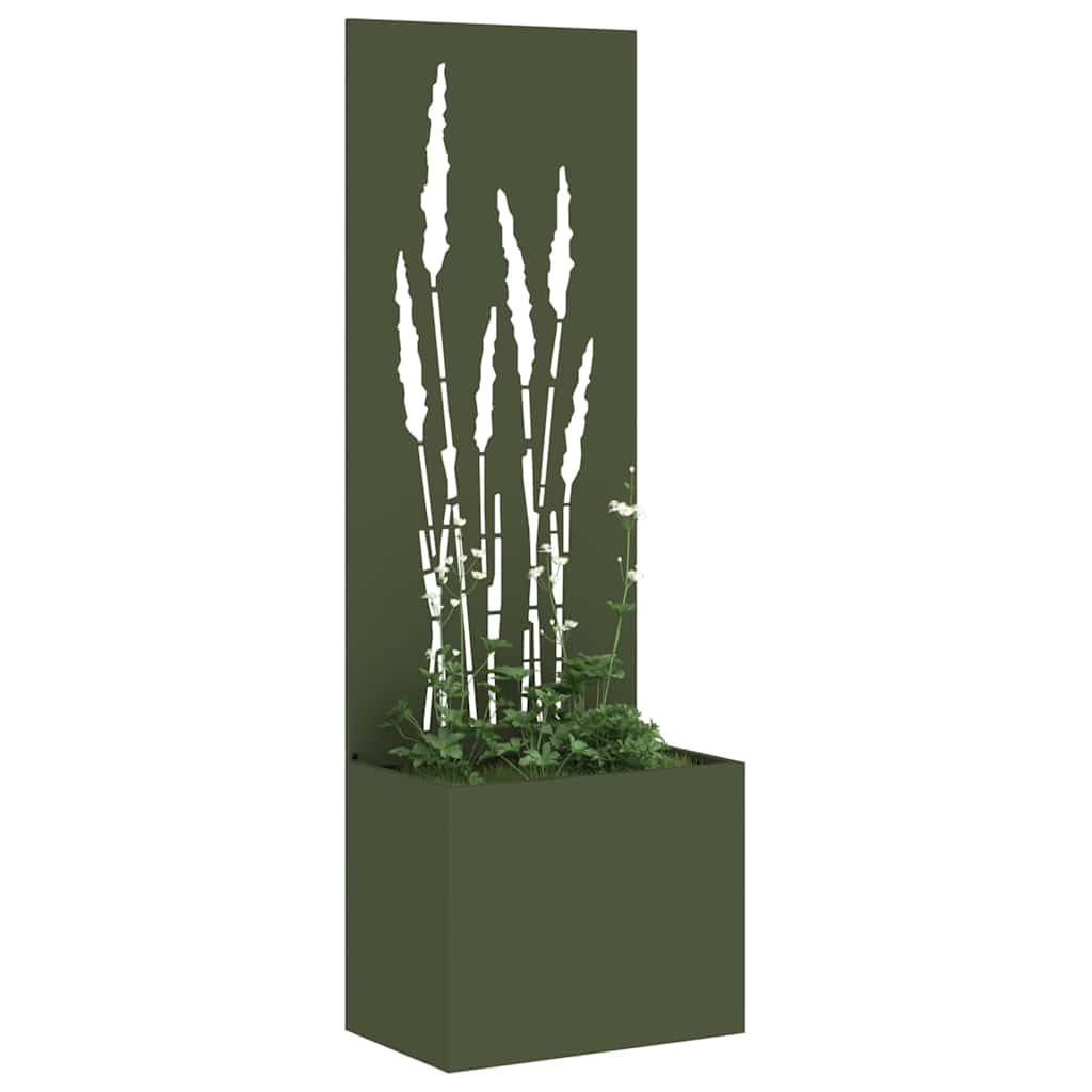 Tuin Privacy Screen Olijfgroen 50 x 150 cm Koudgewalst staal is nu te koop bij PeponiXL, paradijselijk wonen!