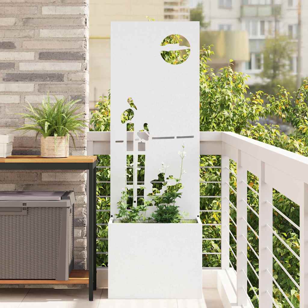 Tuin Privacy Screen Fretwerk Wit 50 x 150 cm Koudgewalst staal is nu te koop bij PeponiXL, paradijselijk wonen!