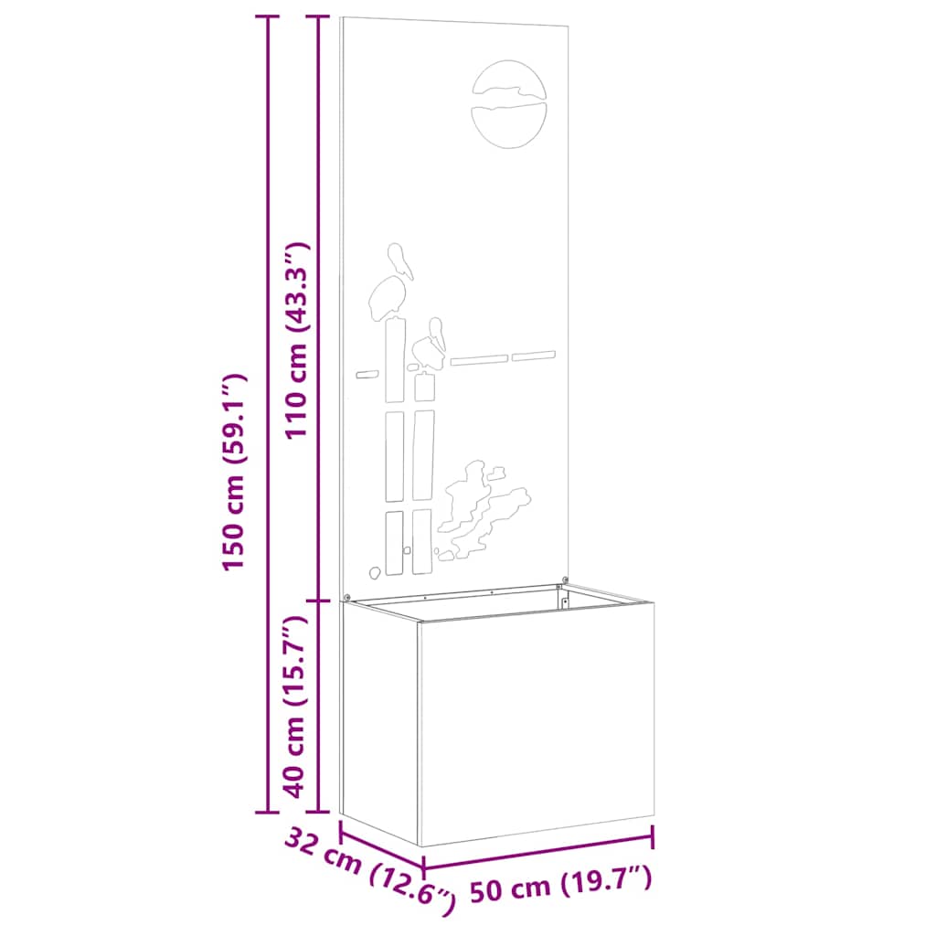 Tuin Privacy Screen Antraciet 50 x 150 cm Koudgewalst staal is nu te koop bij PeponiXL, paradijselijk wonen!
