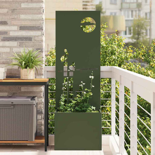Tuin Privacy Screen Olijfgroen 50 x 150 cm Koudgewalst staal is nu te koop bij PeponiXL, paradijselijk wonen!