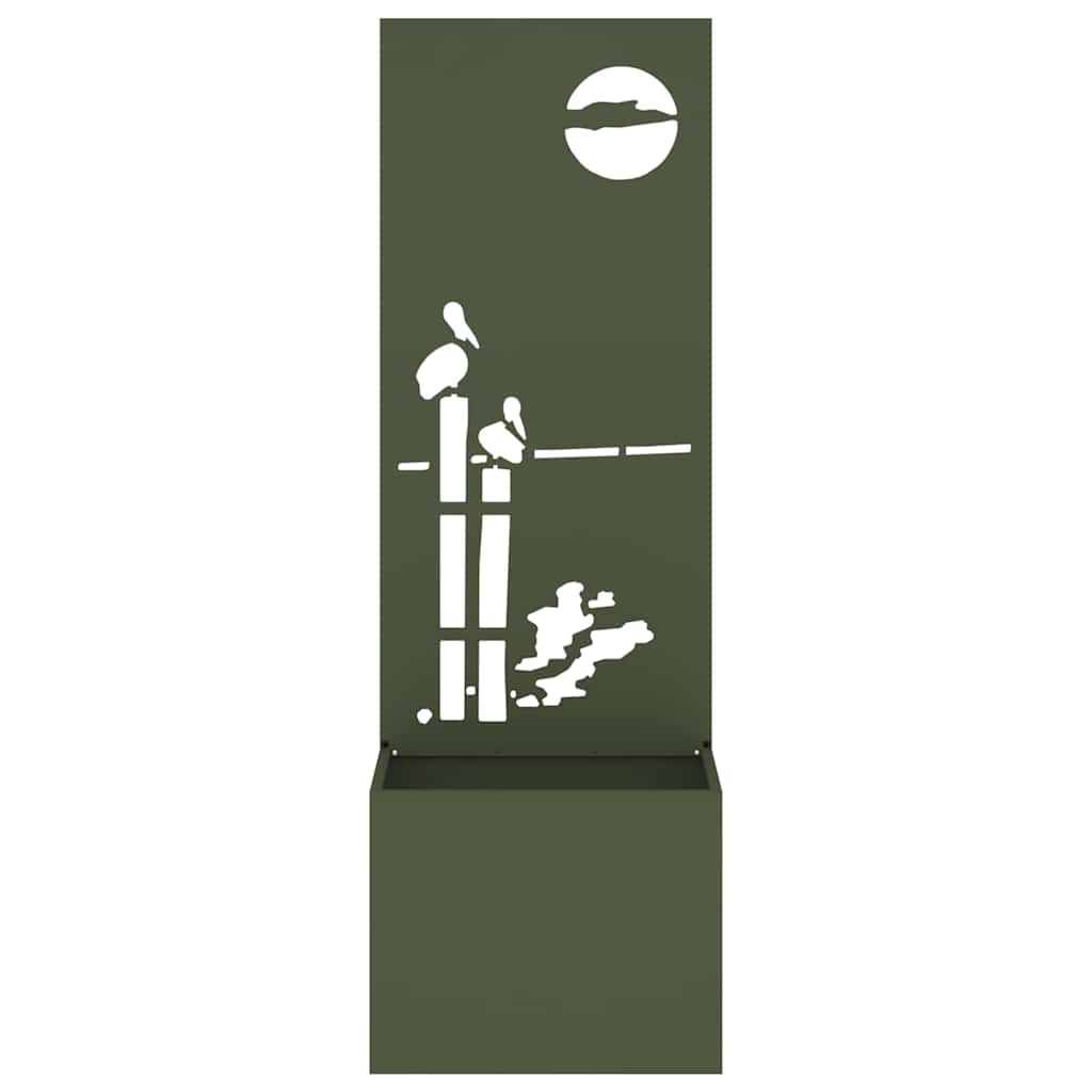 Tuin Privacy Screen Olijfgroen 50 x 140 cm Koudgewalst staal is nu te koop bij PeponiXL, paradijselijk wonen!