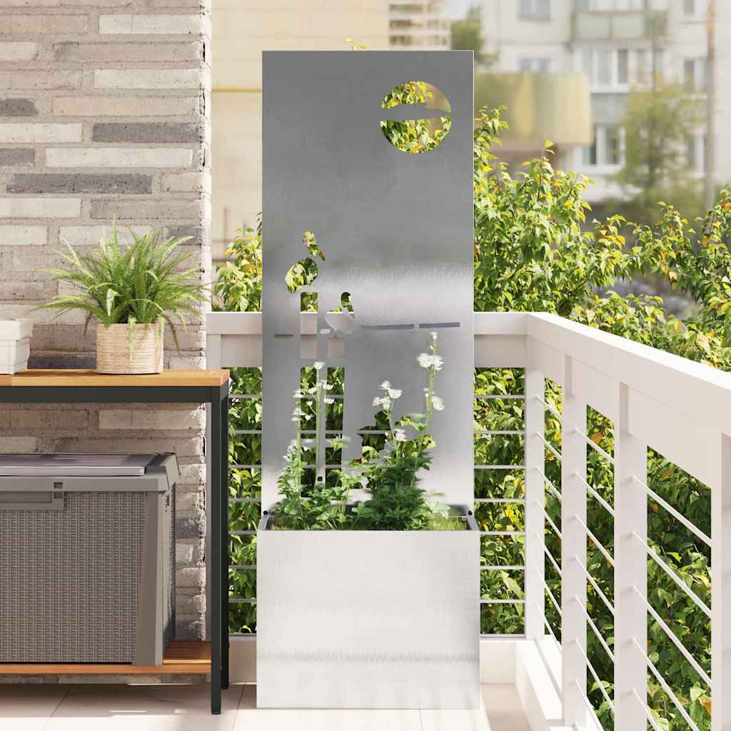 Tuin Privacy Screen Fretwerk Zilver 50 x 150 cm Roestvrij staal is nu te koop bij PeponiXL, paradijselijk wonen!