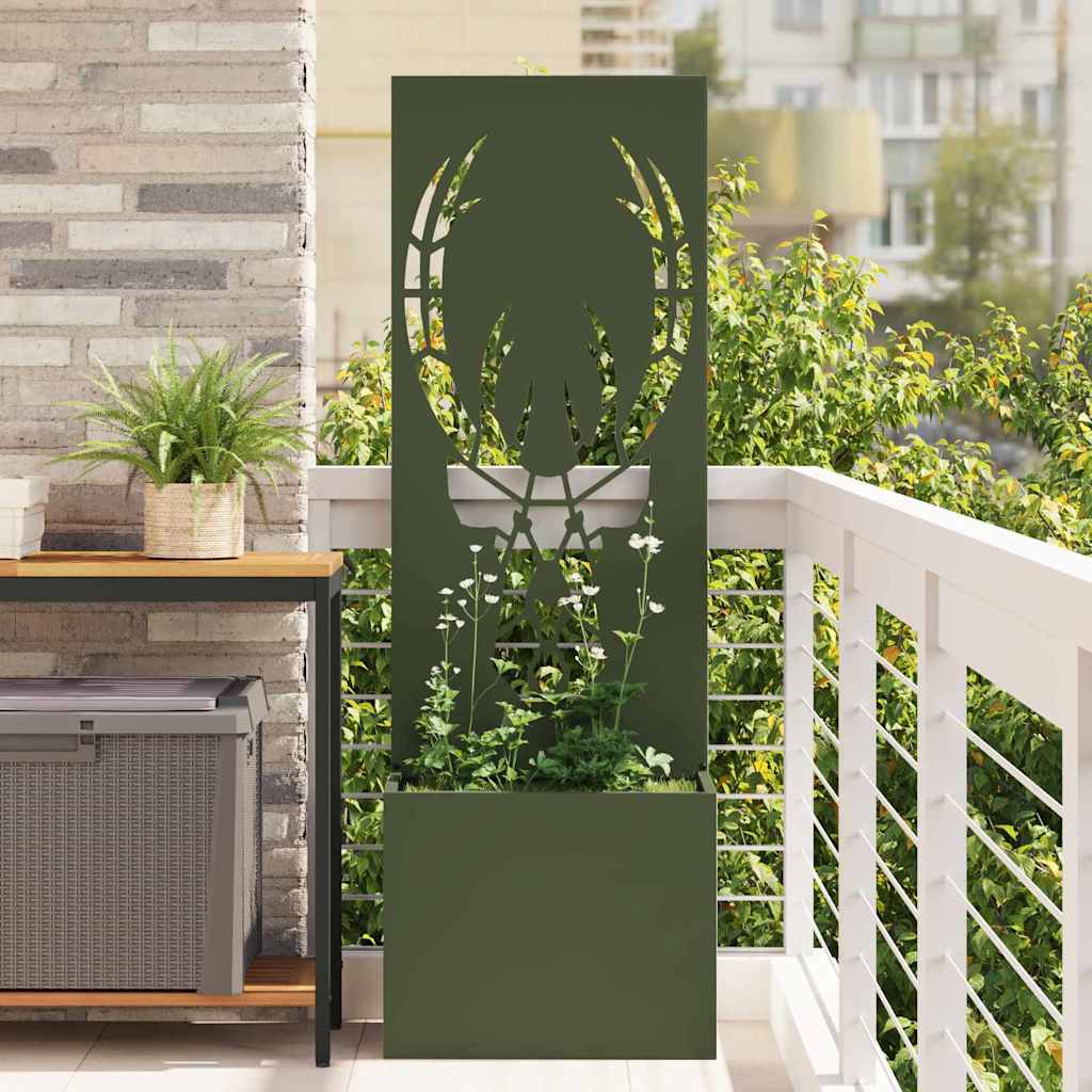 Tuin Privacy Screen Olijfgroen 50 x 150 cm Koudgewalst staal is nu te koop bij PeponiXL, paradijselijk wonen!