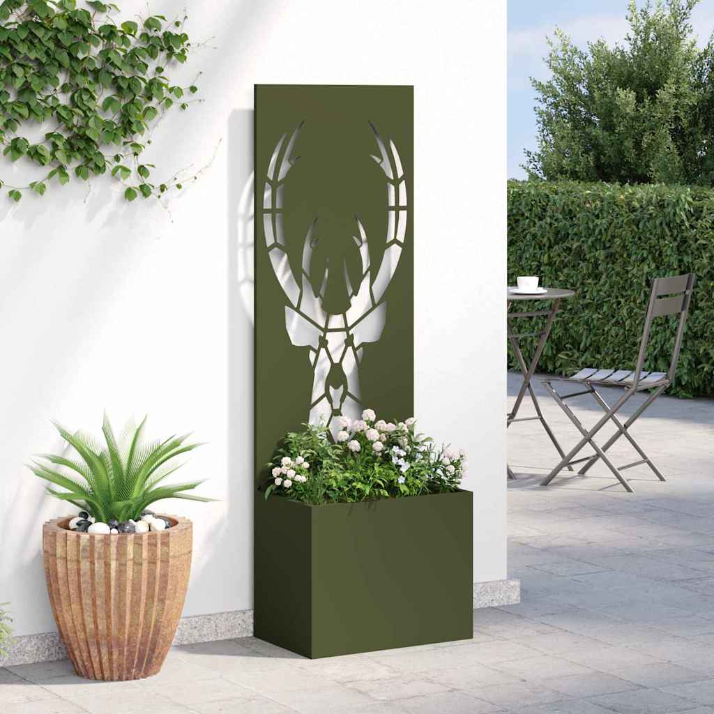 Tuin Privacy Screen Olijfgroen 50 x 150 cm Koudgewalst staal is nu te koop bij PeponiXL, paradijselijk wonen!