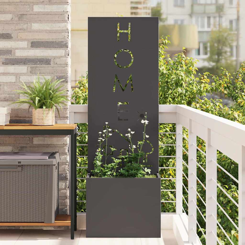 Tuin Privacy Screen Zwart 50 x 150 cm Koudgewalst staal is nu te koop bij PeponiXL, paradijselijk wonen!