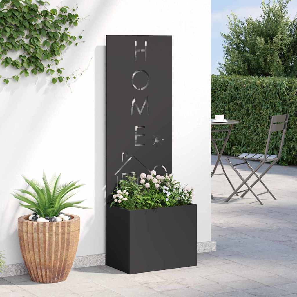 Tuin Privacy Screen Zwart 50 x 150 cm Koudgewalst staal is nu te koop bij PeponiXL, paradijselijk wonen!