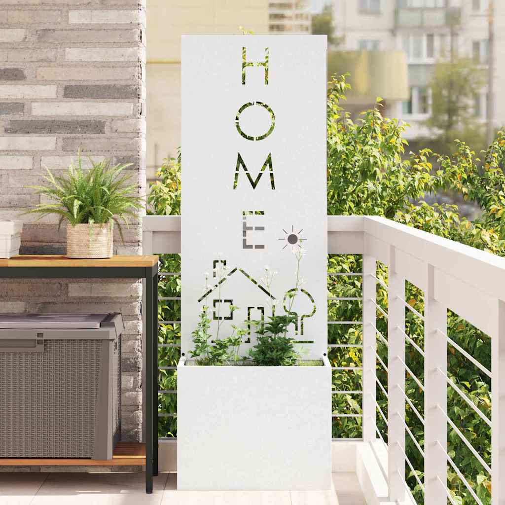 Tuin Privacy Screen Fretwerk Wit 50 x 150 cm Koudgewalst staal is nu te koop bij PeponiXL, paradijselijk wonen!