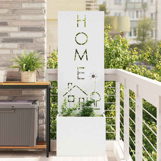 Tuin Privacy Screen Fretwerk Wit 50 x 150 cm Koudgewalst staal is nu te koop bij PeponiXL, paradijselijk wonen!