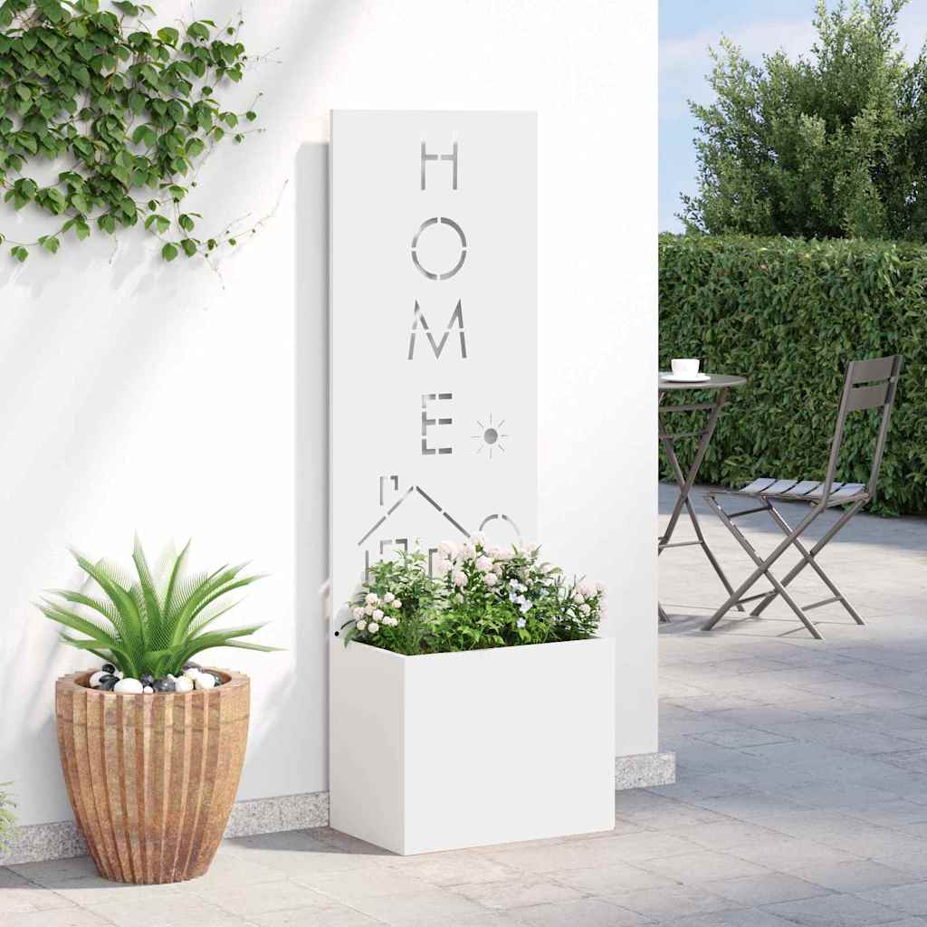 Tuin Privacy Screen Fretwerk Wit 50 x 150 cm Koudgewalst staal is nu te koop bij PeponiXL, paradijselijk wonen!