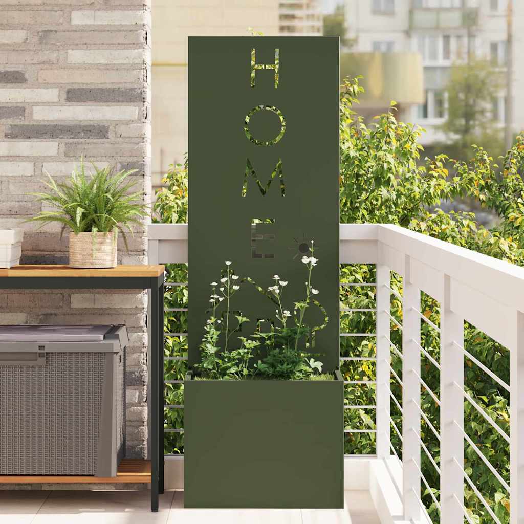 Tuin Privacy Screen Olijfgroen 50 x 150 cm Koudgewalst staal is nu te koop bij PeponiXL, paradijselijk wonen!