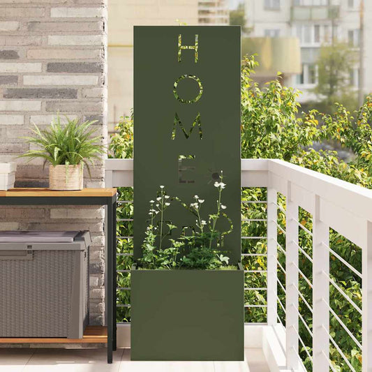 Tuin Privacy Screen Olijfgroen 50 x 150 cm Koudgewalst staal is nu te koop bij PeponiXL, paradijselijk wonen!