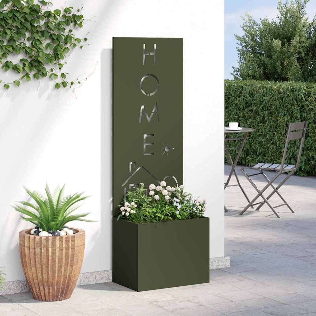 Tuin Privacy Screen Olijfgroen 50 x 150 cm Koudgewalst staal is nu te koop bij PeponiXL, paradijselijk wonen!
