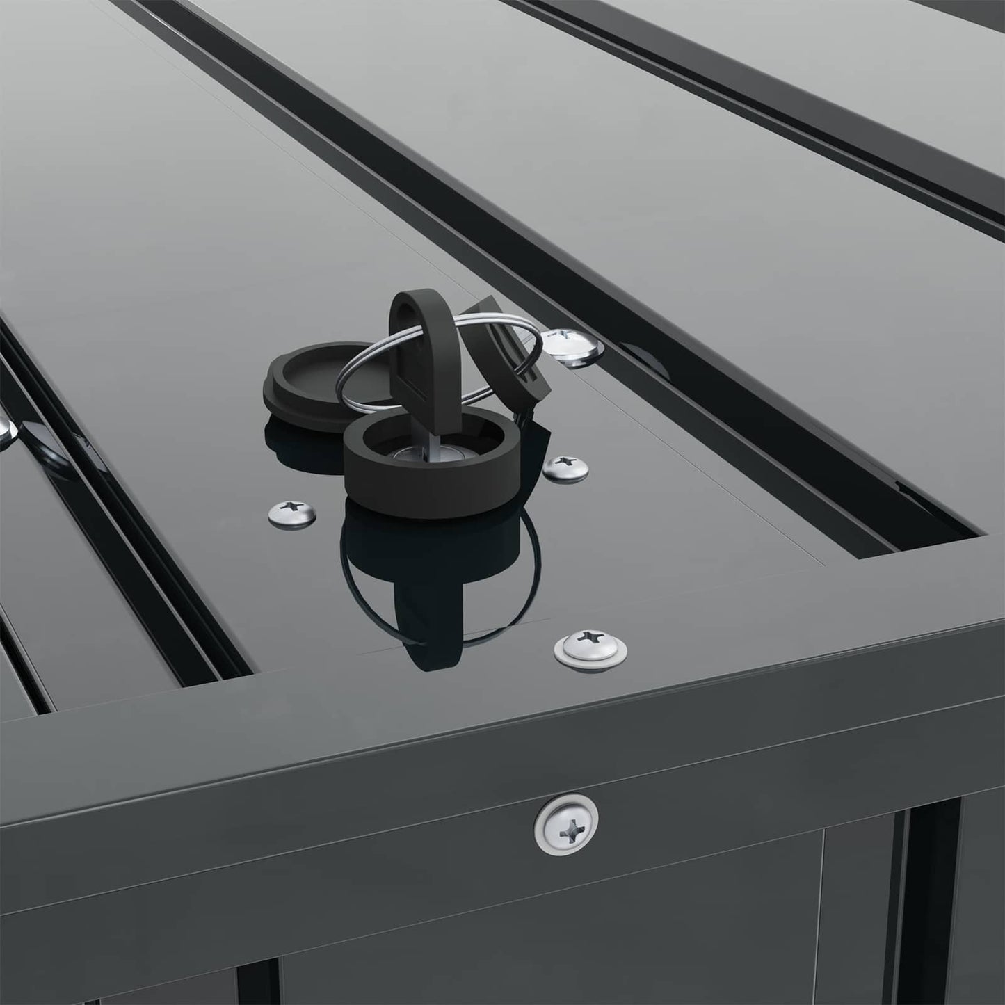 Tuinopslagdoos Zwart 101 x 82 x 50 cm Staal is nu te koop bij PeponiXL, paradijselijk wonen!