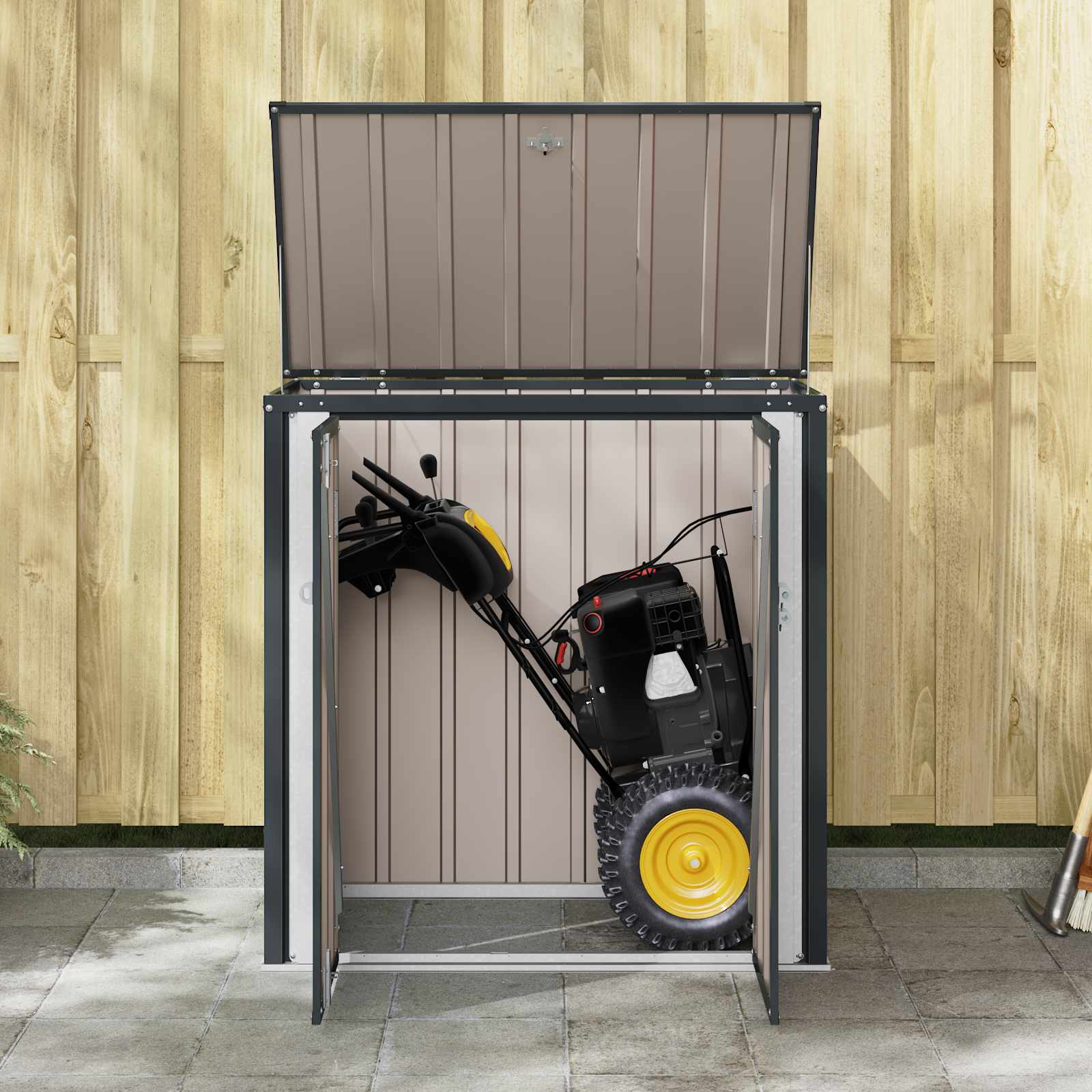 Tuinopslagdoos Zwart 101,5 x 57 x 100,5 cm Staal is nu te koop bij PeponiXL, paradijselijk wonen!