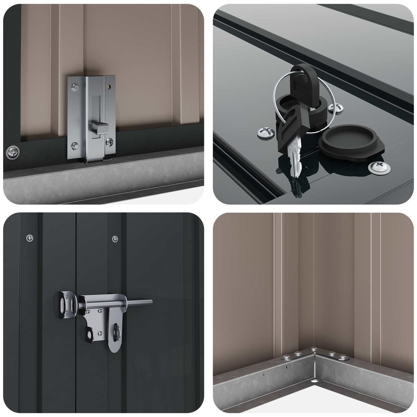 Tuinopslagdoos Zwart 101,5 x 82 x 100 cm Staal is nu te koop bij PeponiXL, paradijselijk wonen!