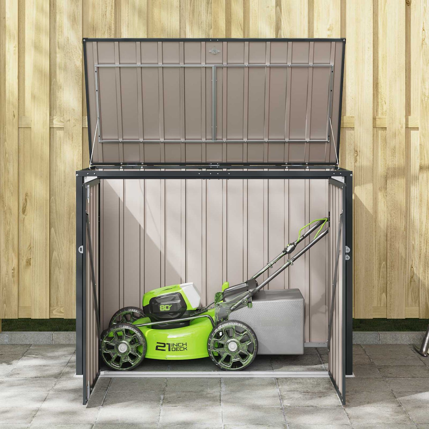 Tuinopslagdoos Zwart 151,5 x 82 x 110,5 cm Staal is nu te koop bij PeponiXL, paradijselijk wonen!