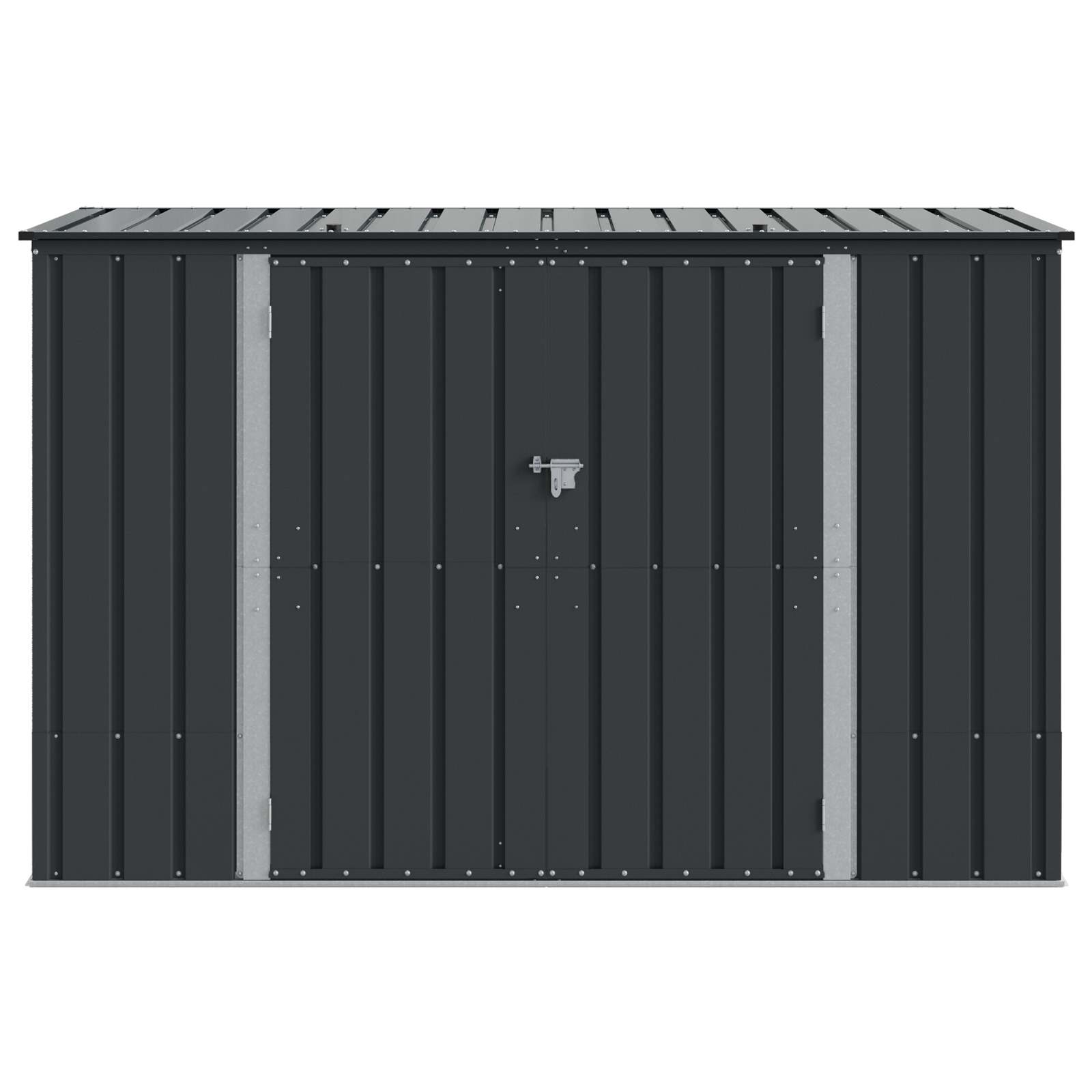 Tuinopslagdoos Zwart 214 x 82 x 132 cm Staal is nu te koop bij PeponiXL, paradijselijk wonen!