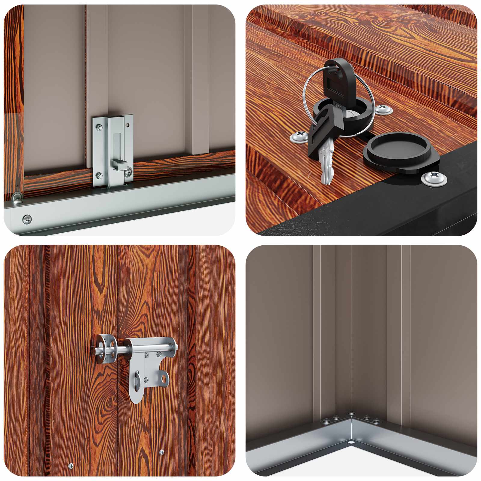 Tuinopslagdoos Bruin 214 x 82 x 132 cm Staal is nu te koop bij PeponiXL, paradijselijk wonen!