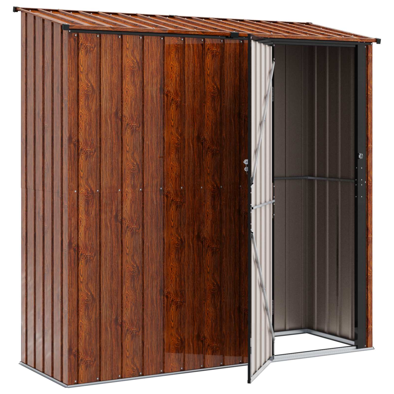 Tuinhuisjes Bruin 203,5 x 73 x 200 cm Metaal is nu te koop bij PeponiXL, paradijselijk wonen!