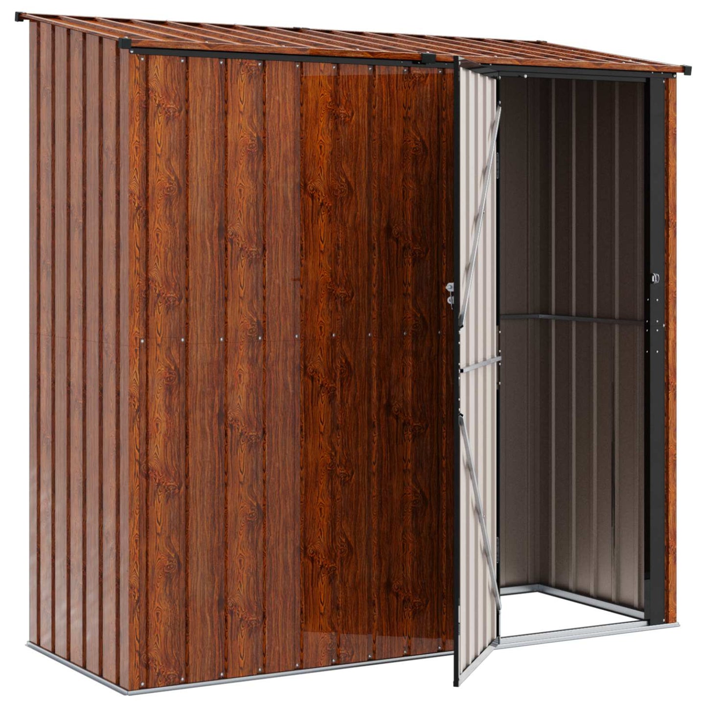 Tuinhuisjes Bruin 203 x 85,5 x 200 cm Metaal is nu te koop bij PeponiXL, paradijselijk wonen!