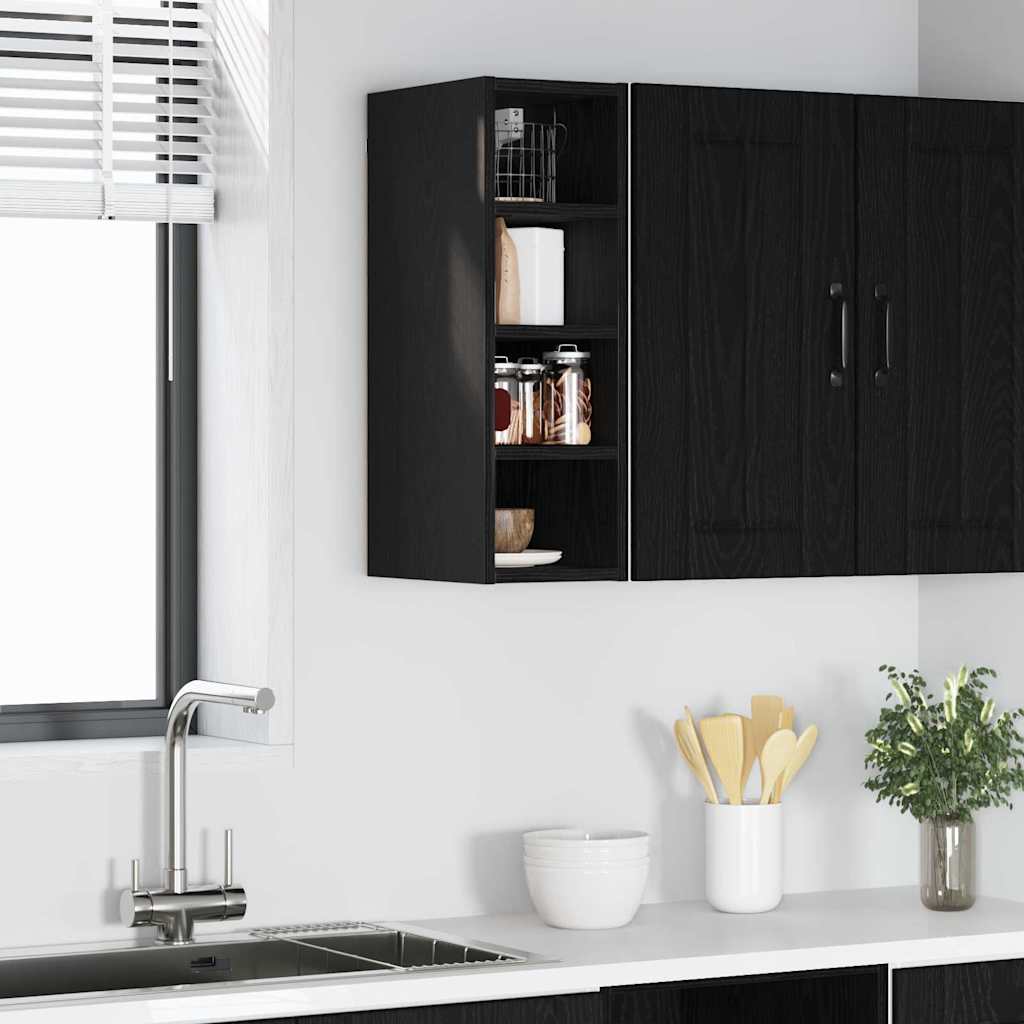 Hangkast met plank Zwart eiken 20 x 29,5 x 60 cm Bewerkt hout is nu te koop bij PeponiXL, paradijselijk wonen!